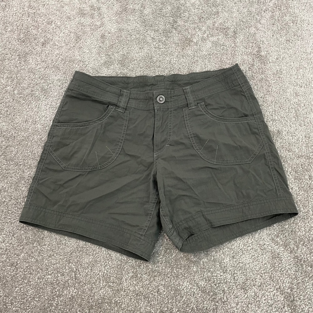 KUHL Shorts Womens 6 Splash Dark Olive Green Stretch Utility Hiking Travel Trail
